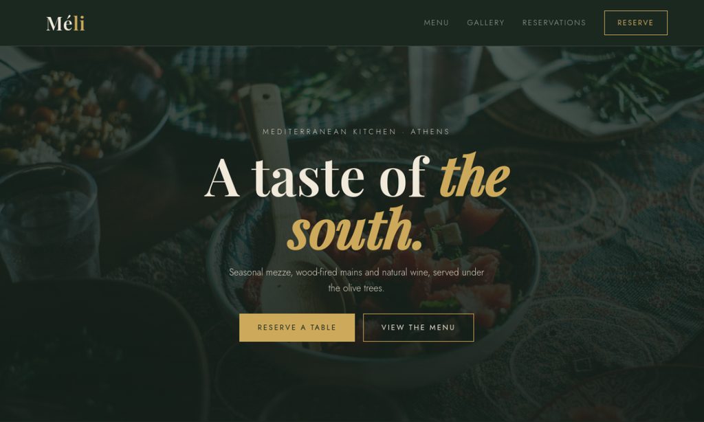 Méli restaurant demo